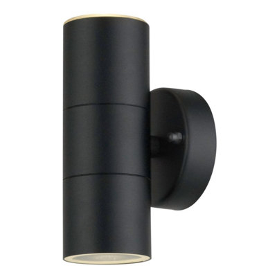 First Choice Lighting Blaze Black Outdoor Up Down Wall Light from B&Q