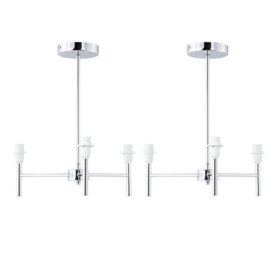 First Choice Lighting Set Of 2 BreaChrome 3 Arm Semi Flush Fittings Only from B&Q