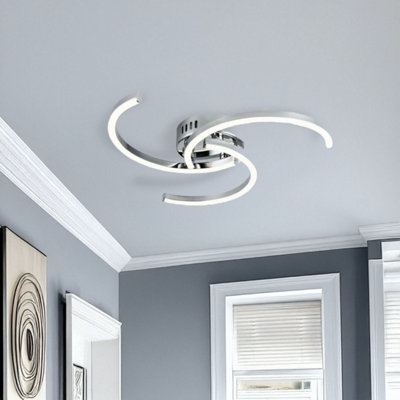 First Choice Lighting Curve Chrome Led Flush Ceiling Light from B&Q