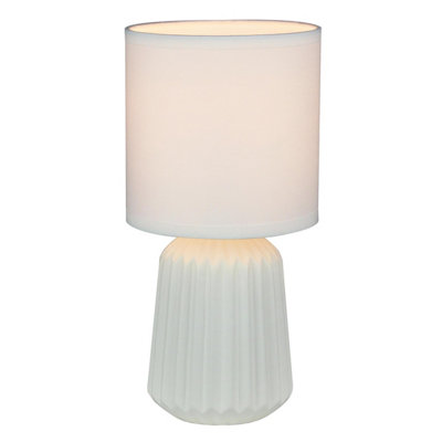 First Choice Lighting FoxWhite 26Cm Ceramic Lamp With Fabric Shade from B&Q