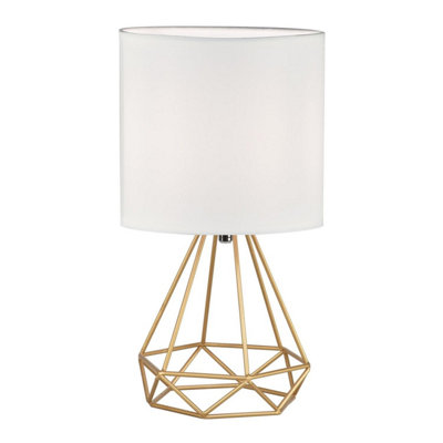 First Choice Lighting Christie Gold Geometric Lamp from B&Q