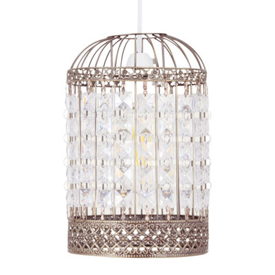 B&Q -  MartilAntique Brass Jewelled Pendant Lightshade