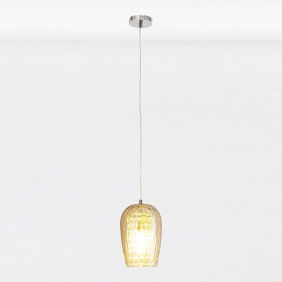 First Choice Lighting Dimpled Glass And Jewelled Pendant Light from B&Q