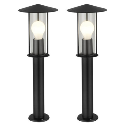 First Choice Lighting Set Of 2 Treviso Black Outdoor 50Cm Post Lights from B&Q