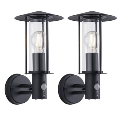 First Choice Lighting Set Of 2 TrevisoBlack Motion Sensor Outdoor Security Lights from B&Q