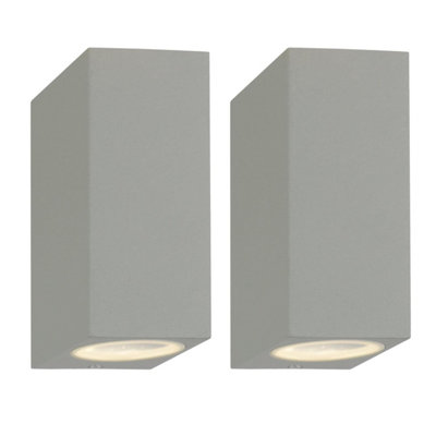 First Choice Lighting Set Of 2 Falmouth Grey Up Down Outdoor Ip44 Wall Lights from B&Q