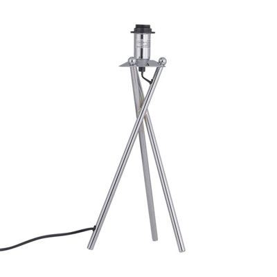 First Choice Lighting Chrome Tripod Table Lamp Base Only from B&Q