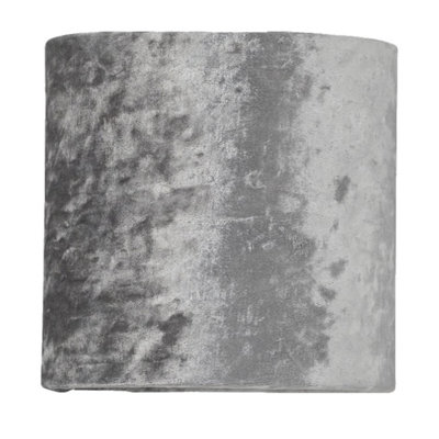 First Choice Lighting Grey Crushed Velvet 15.5Cm Table Lamp Shade from B&Q