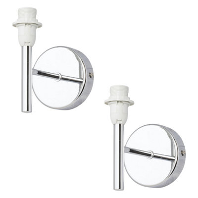 First Choice Lighting Set Of 2 BreaChrome Wall Light Fittings Only from B&Q