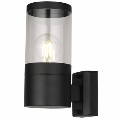 First Choice Lighting Storm Black Ip44 Outdoor Wall Light from B&Q