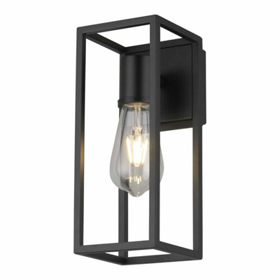 First Choice Lighting Hale Black Ip44 Outdoor Wall Light from B&Q