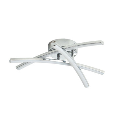 First Choice Lighting Yardley Polished Chrome Led Flush Ceiling Light from B&Q