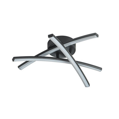 First Choice Lighting Yardley Black Led Flush Ceiling Light from B&Q