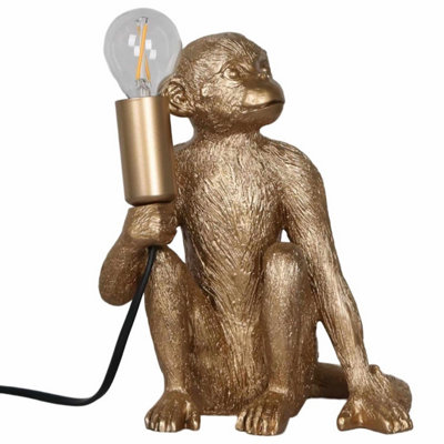 First Choice Lighting Gold Monkey Table Lamp Or Beside Light from B&Q