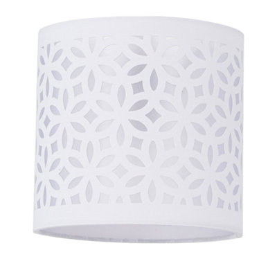 First Choice Lighting White Laser Cut 15.5Cm Table Lamp Shade from B&Q