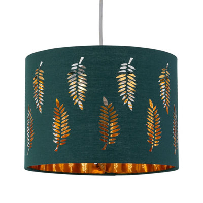 First Choice Lighting Fern Dark Green Cut Out 30Cm Pendant Lightshade from B&Q