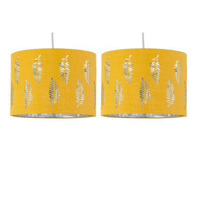 First Choice Lighting Set Of 2 Fern Ochre Cut Out 30Cm Pendant Lightshades from B&Q
