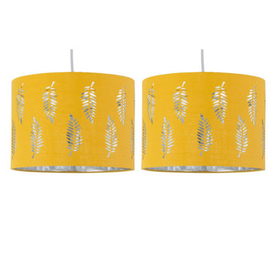 First Choice Lighting Set Of 2 Fern Ochre Cut Out 25Cm Pendant Lightshades from B&Q