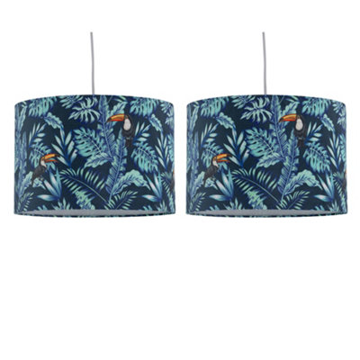 First Choice Lighting Set Of 2 ToucanVelvet Toucan 30Cm Pendant Or Table Lamp Shades from B&Q
