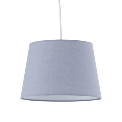 First Choice Lighting Grey Cotton 23Cm Tapered Cylinder Pendant Or Lamp Shade from B&Q
