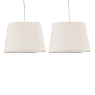 First Choice Lighting Set Of 2 Natural Cotton 23Cm Tapered Cylinder Pendant Or Lamp Shades from B&Q