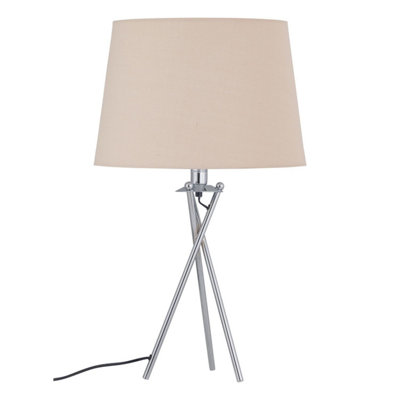 First Choice Lighting Tripod Table Lamp With Natural Cotton Fabric Shade from B&Q