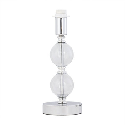 First Choice Lighting Chrome Two Ball Stick Table Lamp Base Only from B&Q
