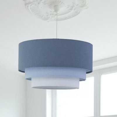 First Choice Lighting Gabi Blue Ombre Linen 3 Tier Ceiling Light Shade from B&Q