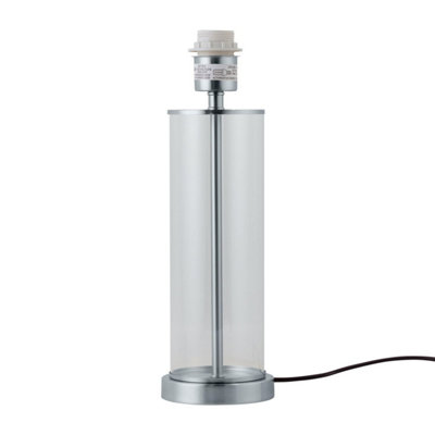 First Choice Lighting AuraChrome With Glass Column Table Lamp Base from B&Q