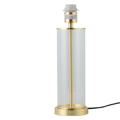 First Choice Lighting AuraSatin Brass With Glass Column Table Lamp Base from B&Q
