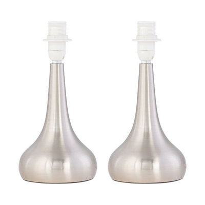 First Choice Lighting Light First Choice Ing Set Of Romana - Brushed Chrome 23Cm Touch Operated Table Lamp Bases Size 2