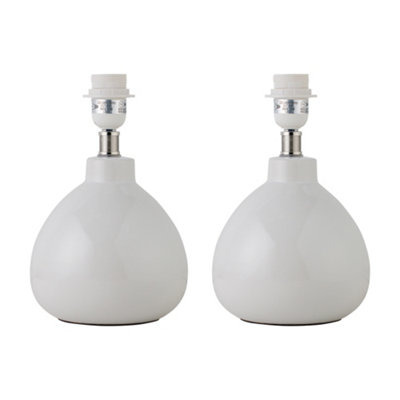 First Choice Lighting Set Of 2 TuscanWhite Ceramic Lamp Bases For 25Cm Diameter Shade from B&Q
