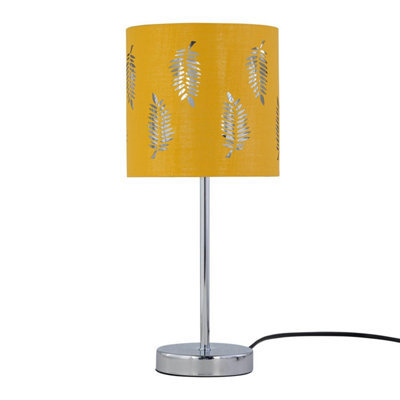 First Choice Lighting Chrome Stick Table Lamp With Ochre Cut Out Shade from B&Q