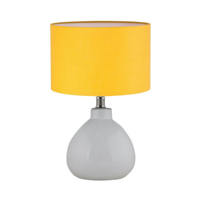 First Choice Lighting Tuscan White Ceramic Lamp With Ochre Shade from B&Q