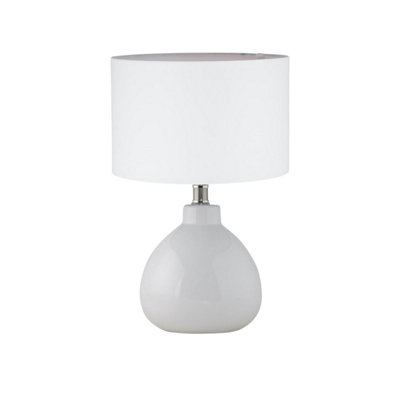 First Choice Lighting Tuscan White Ceramic Lamp With White Shade from B&Q
