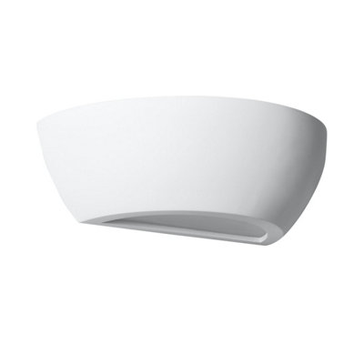 First Choice Lighting MazzaroWhite E14 Plaster Wall Light from B&Q