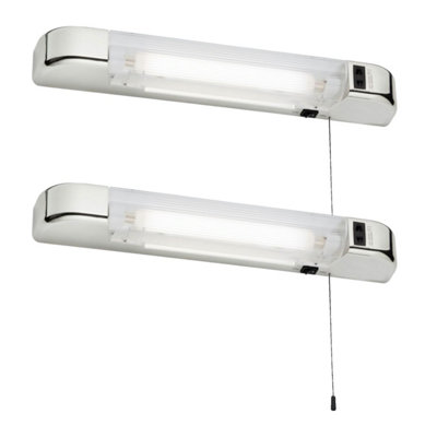 First Choice Lighting Set Of 2 RiseChrome Bathroom Shaver Lights from B&Q