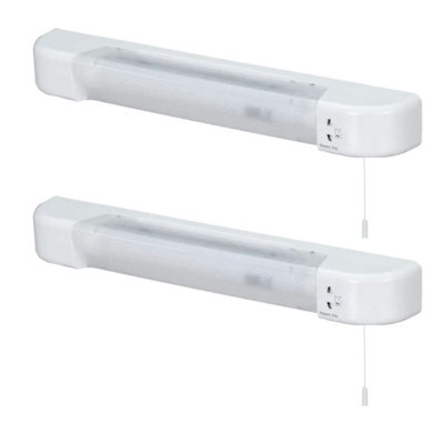 First Choice Lighting Set Of 2 RiseWhite Led Bathroom Shaver Lights from B&Q