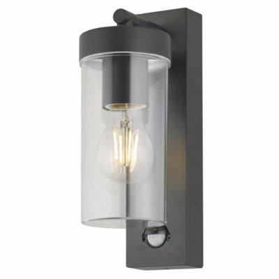 First Choice Lighting HadronBlack Motion Sensor Outdoor Wall Light from B&Q
