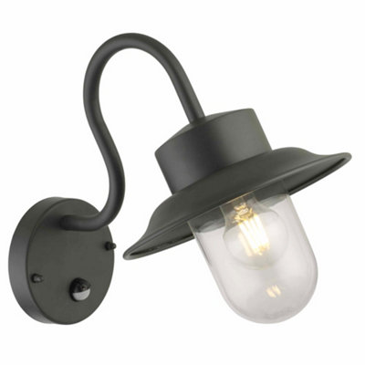 First Choice Lighting MontfordBlack Motion Sensor Outdoor Wall Light from B&Q