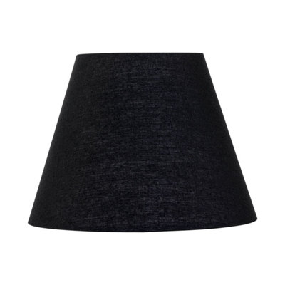 First Choice Lighting Unisex Black Cotton 20Cm Diameter Tapered Fabric Lamp Shade - Image 4
