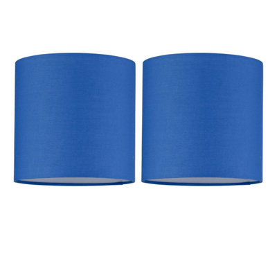 First Choice Lighting Set Of 2 Royal Blue Textured Cotton 17Cm Table Lamp Shades from B&Q