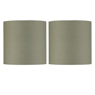 First Choice Lighting Set Of 2 Sage Green Textured Cotton 17Cm Table Lamp Shades from B&Q