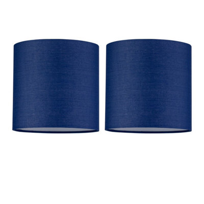 First Choice Lighting Set Of 2 Navy Blue Cotton 17Cm Table Lamp Shades from B&Q