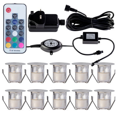 First Choice Lighting Set Of 1030mm Ip67 Colour Changing Led Decking Kit With Photocell from B&Q