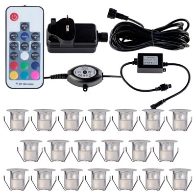 First Choice Lighting Set Of 2030mm Ip67 Colour Changing Led Decking Kit With Photocell from B&Q