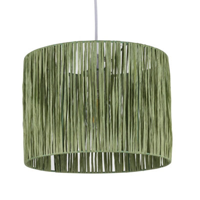 First Choice Lighting RaffiaGreen 28Cm Straw Pendant Or Lamp Shade from B&Q