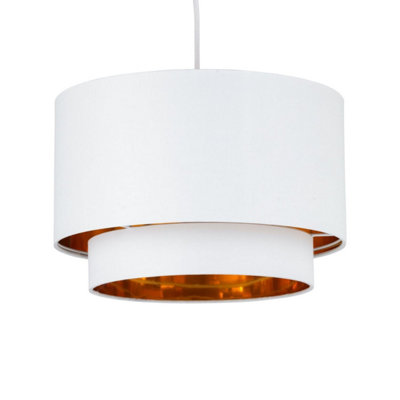 First Choice Lighting KozyWhite And Gold 30Cm Pendant Shade from B&Q