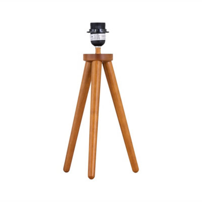 First Choice Lighting VoyageDark Oak Wooden Tripod Lamp Base from B&Q