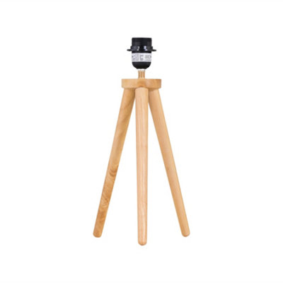 First Choice Lighting VoyageLight Oak Wooden Tripod Lamp Base from B&Q
